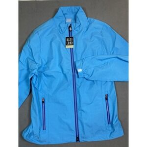 NWT Kate Lord Performance Golf Mock Neck Full Zip Windbreaker Jacket Size M Blue